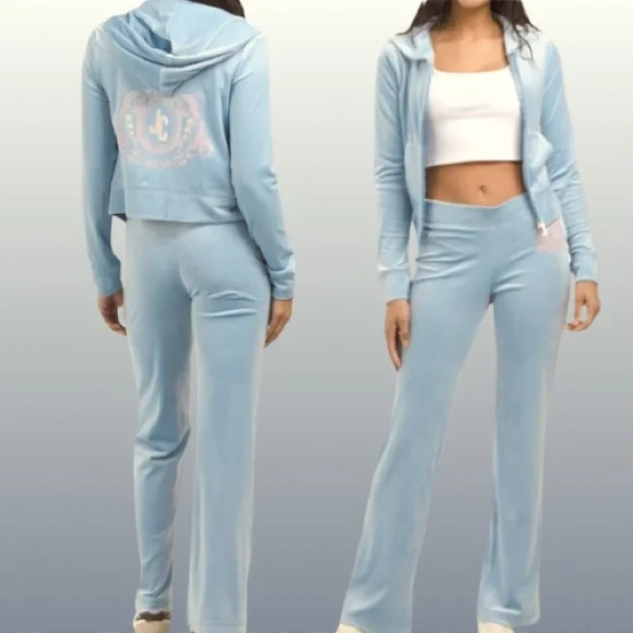 NWT Iconic Juicy Couture “Bling” Velour Tracksuit Pant and Matching Jacket - Picture 8 of 8